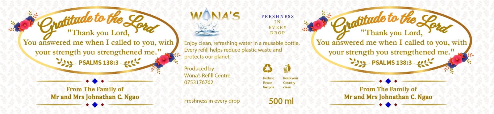 Event Water Bottle Label